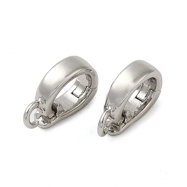 

PandaHall Brass Fold Over Clasps, Oval, Real Platinum Plated, 10.5x7x2.5mm, Hole: 1.5mm Brass