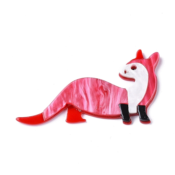 

PandaHall Acrylic Cabochons, Fox Shape, Cerise, 34x61x3mm Acrylic Fox Red