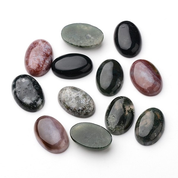 

PandaHall Natural Indian Agate Oval Cabochons, 30x20x9mm Indian Agate Oval