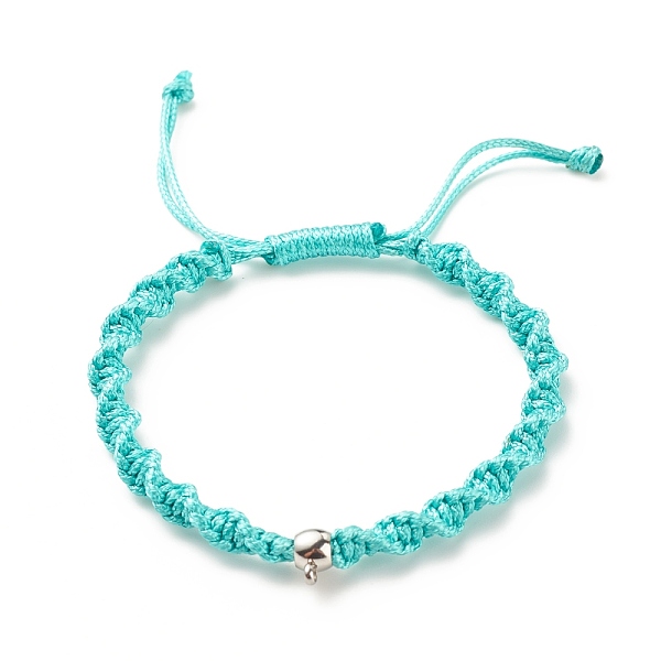 

PandaHall Waxed Polyester Cord Braided Wave Cord Bracelet with 304 Stainless Steel Beads, Adjustable Bracelet for Women, Medium Turquoise...