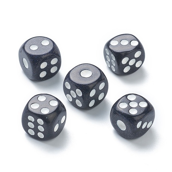 

PandaHall Synthetic Blue Goldstone Cabochons, Dice, 15x15x15mm Blue Goldstone Dice