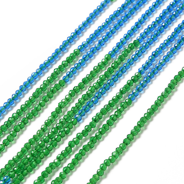 

PandaHall 2 Colors Transparent Glass Beads Strands, Segmented Multi-color Beads, Faceted, Round, Lime Green, 2mm, Hole: 0.5~0.6mm, about...