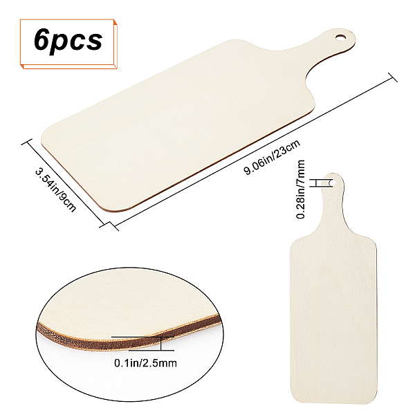 

PandaHall GORGECRAFT 6PCS Mini Wooden Cutting Board with Handle Unfinished Wood Paddle Chopping Board Small Serving Boards for Kitchen..., Brown