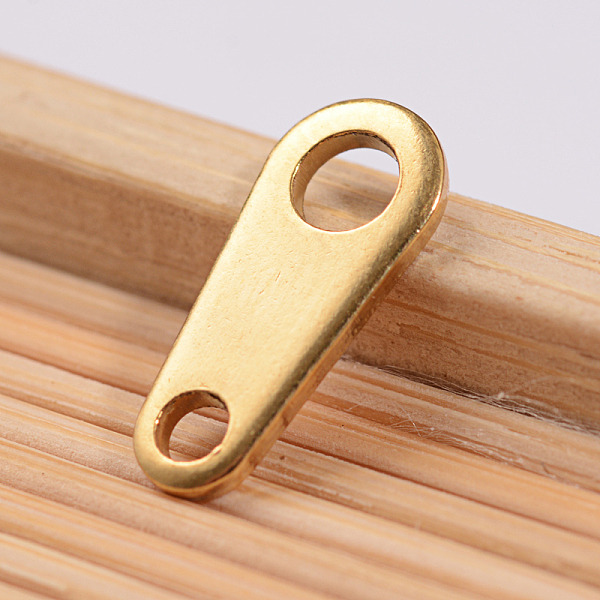 

PandaHall Ion Plating(IP) 304 Stainless Steel Chain Tabs, Chain Extender Connectors, Golden, 12.5x5.5x1mm, Hole: 2mm and 3mm 304 Stainless...