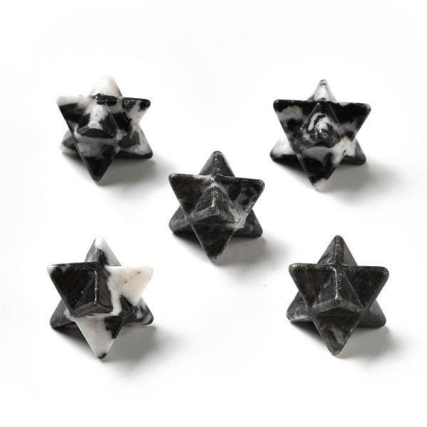 

PandaHall Natural Zebra Jasper Beads, No Hole/Undrilled, Merkaba Star, 14.5~15x14.5~15x14.5~15mm Zebra Jasper Star