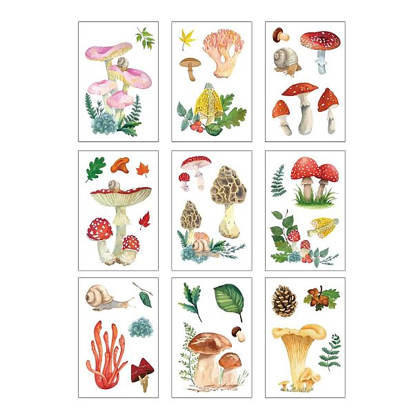 

PandaHall PVC Window Sticker, for Window or Stairway Home Decoration, Rectangle, Mushroom Pattern, 300x195mm PVC Mushroom