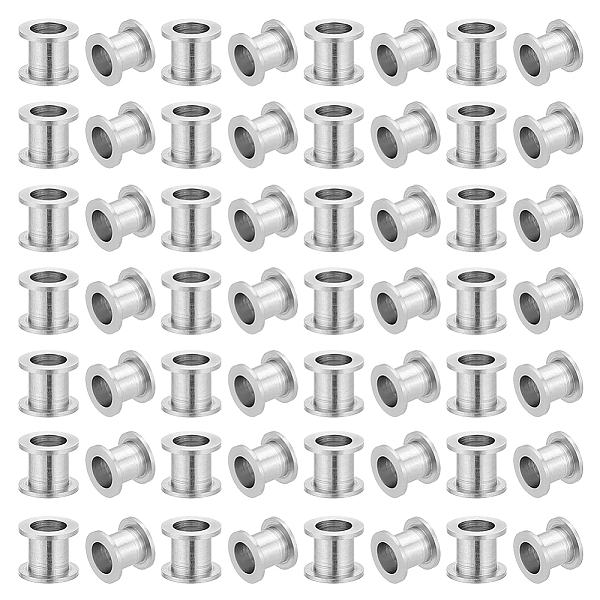 

PandaHall UNICRAFTALE About 100pcs Column Beads Stainless Steel Parachute Cord Bead 3.5mm Hole Beads Groove Spacer Beads Lanyard Beads for...
