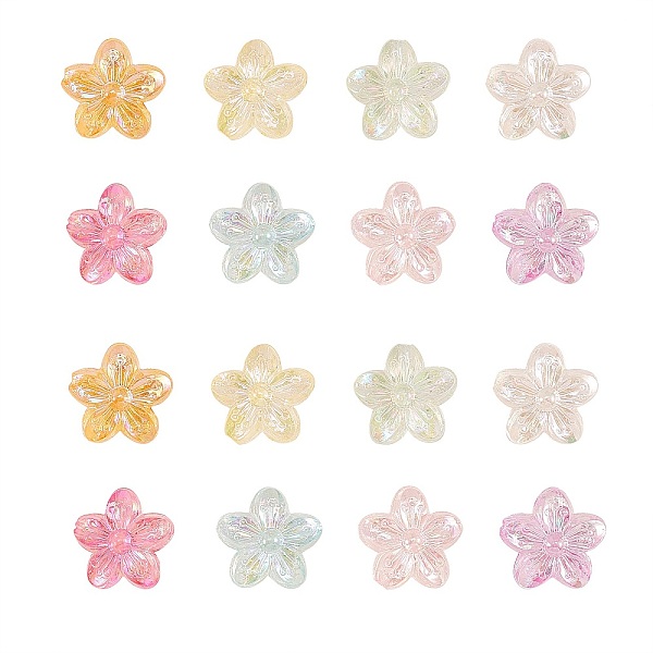 

PandaHall 80pcs 8 Colors Transparent Acrylic Beads, AB Color, Flower, Mixed Color, 14.5x15.5x7mm, Hole: 1.8mm, 10pcs/color Acrylic Flower..., Multicolor