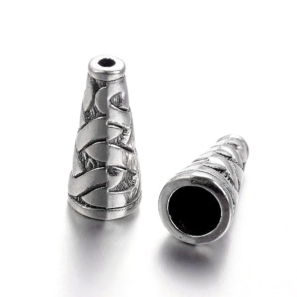 

PandaHall Tibetan Style Alloy Bead Cone, Cadmium Free & Nickel Free & Lead Free, Antique Silver, 18x8x8mm, Hole: 1mm Alloy