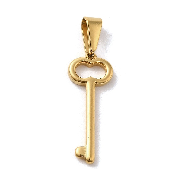 

PandaHall Vacuum Plating 304 Stainless Steel Pendants, Key Charm, Golden, 26x10x2mm, Hole: 3x7mm 304 Stainless Steel Key