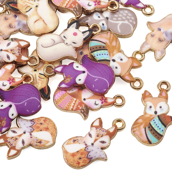 

PandaHall 32Pcs 8 Colors Painted Alloy Pendants, Fox Charm, Cadmium Free & Nickel Free & Lead Free, Golden, Mixed Color, 19.5x11.5x2mm..., Multicolor