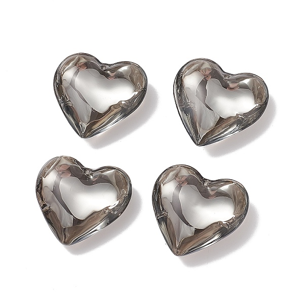 

PandaHall (Defective Closeout Sale), Glass Pendants, Heart, Coffee, 40x42x15mm, Hole: 1.4mm Glass Heart Brown