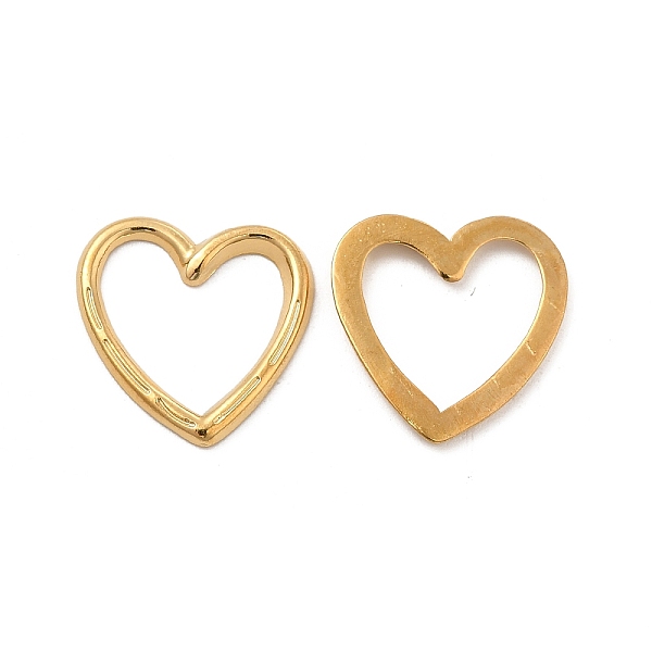

PandaHall Ion Plating(IP) 304 Stainless Steel Linking Ring, Textured, Heart, Real 18K Gold Plated, 15.5x15.5x1.5mm, Inner Diameter...