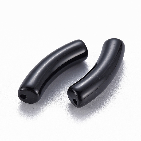 

PandaHall Opaque Acrylic Beads, Curved Tube, Black, 32x9.5x8mm, Hole: 1.8mm Acrylic Tube Black