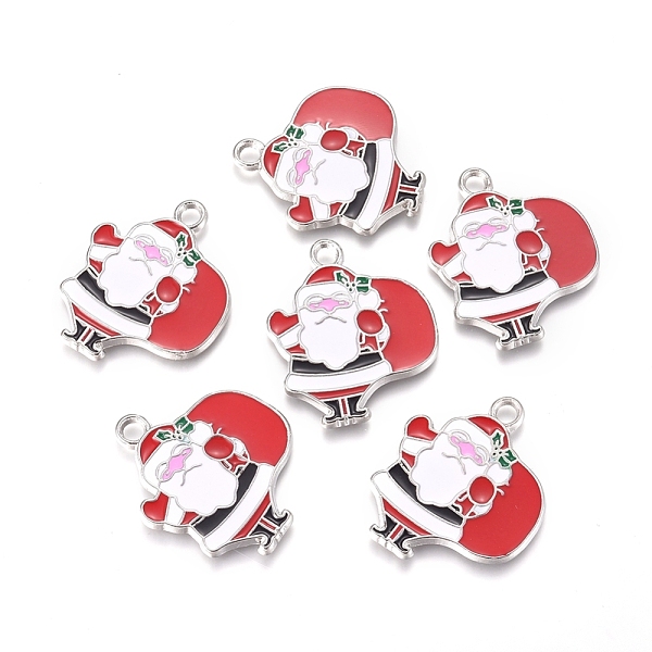 

PandaHall Alloy Enamel Pendants, Lead Free and Cadmium Free, Christmas Santa Claus, Platinum, Colorful, 28x23x2mm, Hole: 3mm Alloy+Enamel...