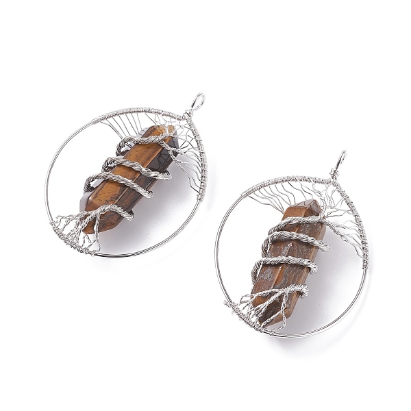 

PandaHall Natural Tiger Eye Big Pendants, with Brass Findings, Teardrop, 69~71x49~51.5x15~18mm, Hole: 5x6mm Tiger Eye Teardrop