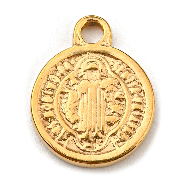 

PandaHall 304 Stainless Steel Charms, Flat Round with God & Holy Writ Charms, Golden, 13x10x1.5mm, Hole: 1.6mm 304 Stainless Steel Flat...