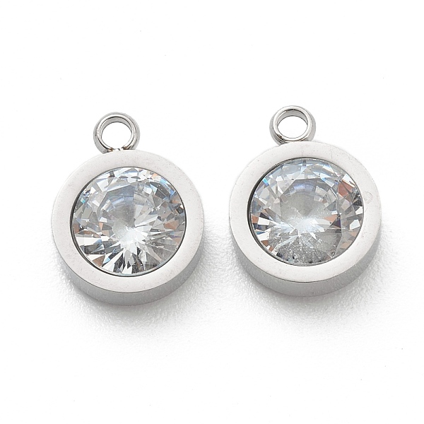 

PandaHall 304 Stainless Steel Rhinestone Charms, Flat Round, Crystal, Stainless Steel Color, 12x9x4mm, Hole: 1.8mm Stainless..., Clear