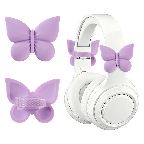 Accessoires décoratifs pour casque audio en silicone papillon
