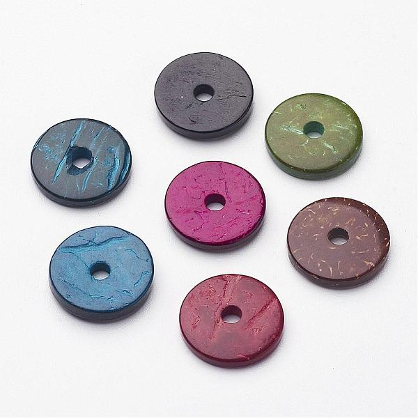 

PandaHall Mixed Color Loose Coconut Donut Beads, 15x3mm, Hole: 3mm Coconut Donut Multicolor