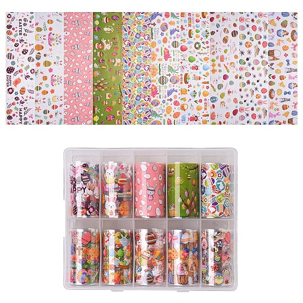 

PandaHall Nail Art Transfer Stickers, Nail Decals, DIY Nail Tips Decoration for Women, Easter Theme Pattern, Mixed Color, 40mm, anout..., Multicolor