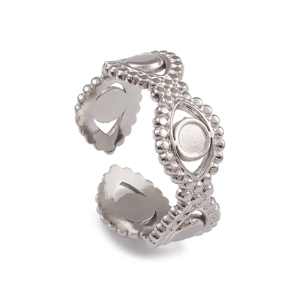 

PandaHall 304 Stainless Steel Cuff Rings, Eye Ring for Women, Stainless Steel Color, 7mm, Inner Diameter: 17mm 304 Stainless Steel Eye