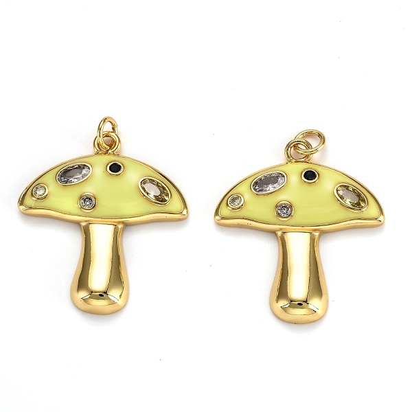 

PandaHall Autumn Theme Real 18K Gold Plated Brass Micro Pave Cubic Zirconia Pendants, with Enamel and Jump Rings, Long-Lasting Plated..., Yellow
