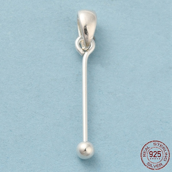 

PandaHall 925 Sterling Silver Pendant Bails, Beadable Pins, with S925 Stamp, Silver, 21x0.7mm, Hole: 4.5x3mm, Ball: 3mm Sterling Silver