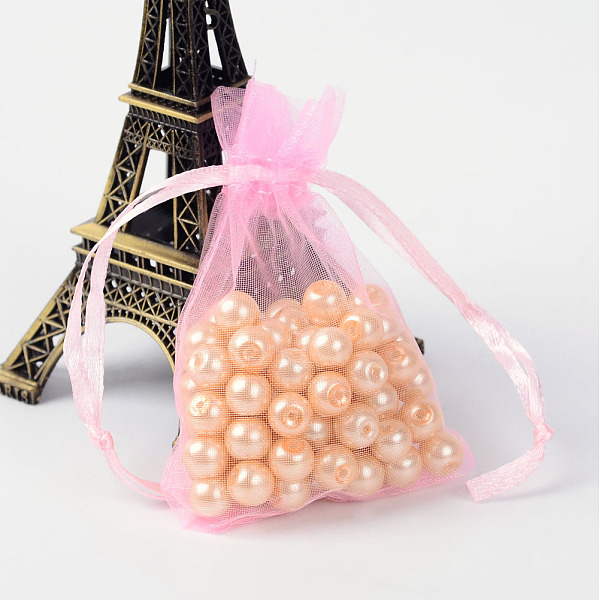 

PandaHall Organza Gift Bags with Drawstring, Jewelry Pouches, Wedding Party Christmas Favor Gift Bags, Pink, 9x7cm Organza Rectangle Pink