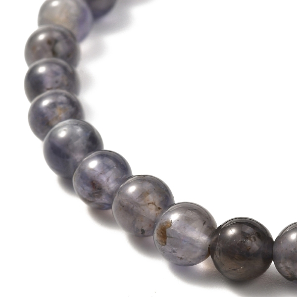 

PandaHall 6.5mm Natural Iolite Round Beads Stretch Bracelet for Men Women, Inner Diameter: 2-1/4 inch(5.7cm), Beads: 6.5mm Iolite