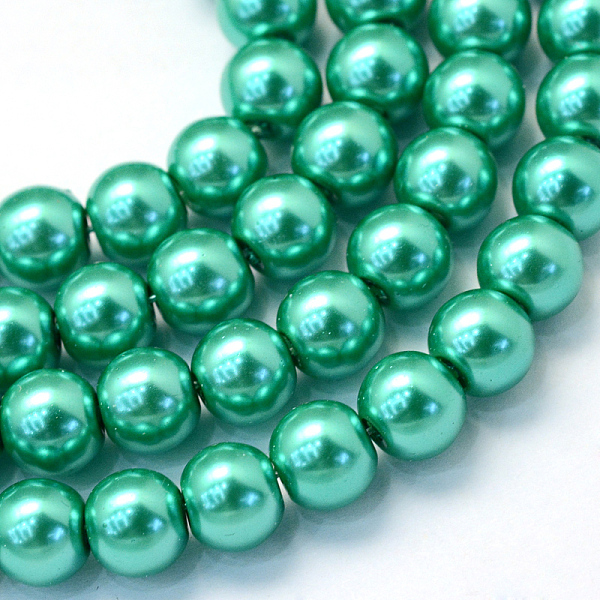 

PandaHall Baking Painted Pearlized Glass Pearl Round Bead Strands, Light Sea Green, 4~5mm, Hole: 1mm, about 200~210pcs/strand, 31.4 inch...