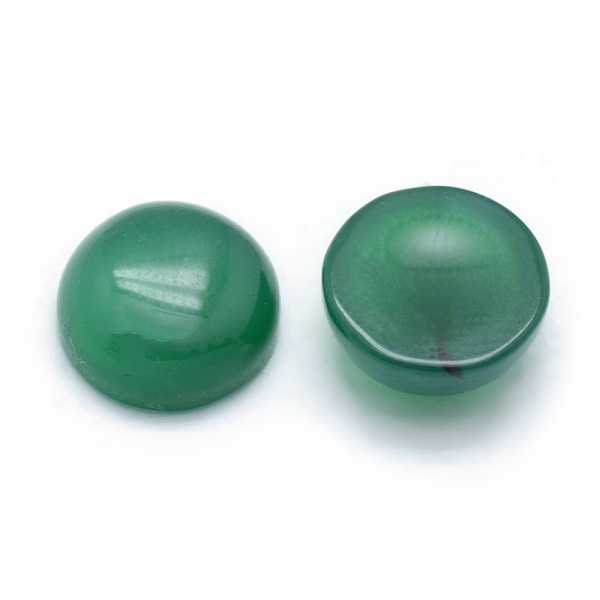 

PandaHall Natural Green Onyx Agate Cabochons, Half Round, 10x4~5mm Green Onyx Agate Half Round