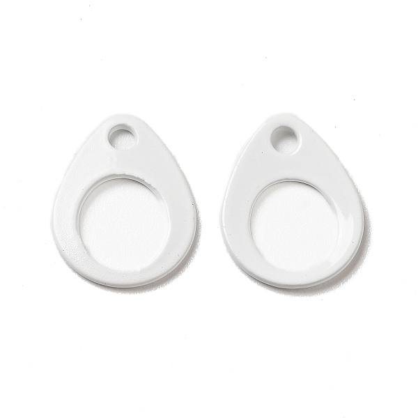 

PandaHall Spray Painted 201 Stainless Steel Charms, Teardrop Charm, White, 13x10x1mm, Hole: 1.8mm 201 Stainless Steel Teardrop White