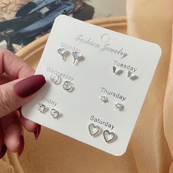 

PandaHall Exquisite 925 Sterling Silver Stud Earrings Sets for Girls Women, Mixed Shape, Platinum, Package Size: 75x75mm Sterling Silver...
