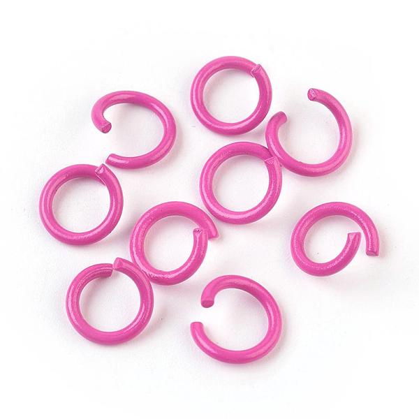 

PandaHall Iron Jump Rings, Open Jump Rings, Magenta, 17 Gauge, 8~8.5x1.2mm, Inner Diameter: 5~6mm Iron Pink