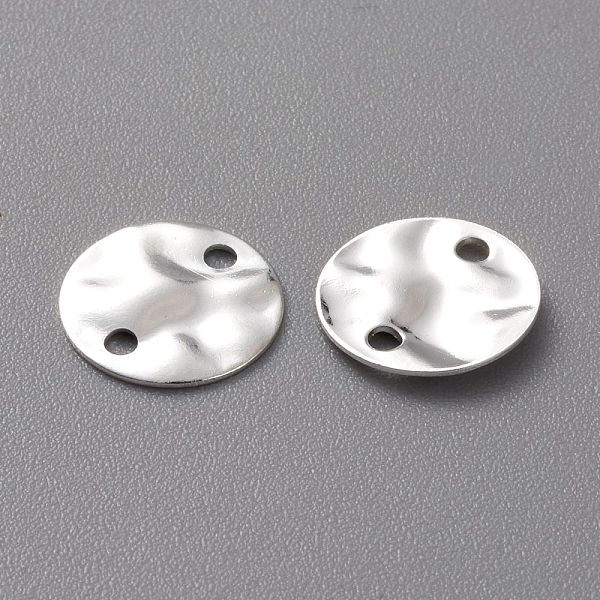 

PandaHall Brass Links Connectors, Long-Lasting Plated, Flat Round, Twist, 925 Sterling Silver Plated, 10x1mm, Hole: 1.4mm Brass Flat Round