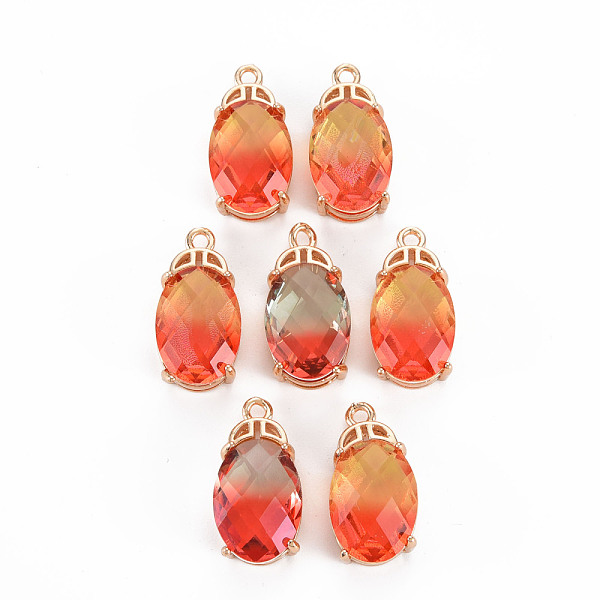

PandaHall Rack Plating Brass Micro Pave Clear Cubic Zirconia Pendants, with Faceted Glass, Long-Lasting Plated, Cadmium Free & Lead Free...