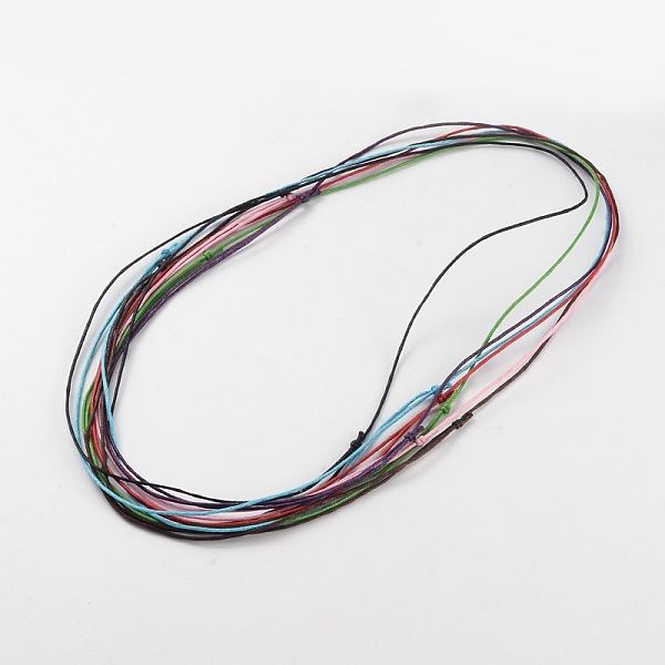 

PandaHall Korea Waxed Cotton Cord Necklace Making, Adjustable, Mixed Color, 14.5 inch~29 inch(37~74cm) Waxed Cotton Cord Multicolor