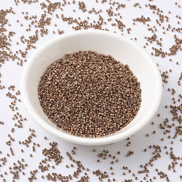 

PandaHall MIYUKI Delica Beads, Cylinder, Japanese Seed Beads, 11/0, (DB0040) Copper Plate, 1.3x1.6mm, Hole: 0.8mm, about 10000pcs/bag..., Brown