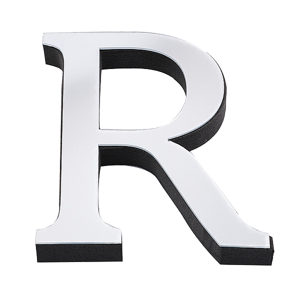 

PandaHall CREATCABIN Acrylic Mirror Wall Stickers Decal, with EVA Foam, Alphabet, Letter.R, 100x79x1mm, Foam: 100x79x10.5mm Acrylic Letter R..., Silver