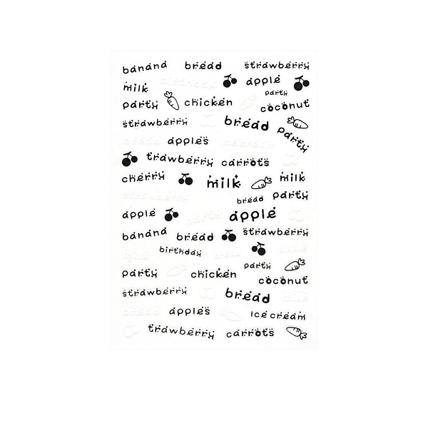 

PandaHall Nail Art Stickers Decals, Self Adhesive, for Nail Tips Decorations, Word Pattern, Word, 93x64mm Paper Word Black