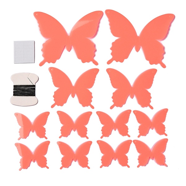 

PandaHall 3D Plastic Luminous Wall Stickers, with Adhesive Tape, for Home Living Room Bedroom Wall Decorations, Butterfly, Tomato..., Red