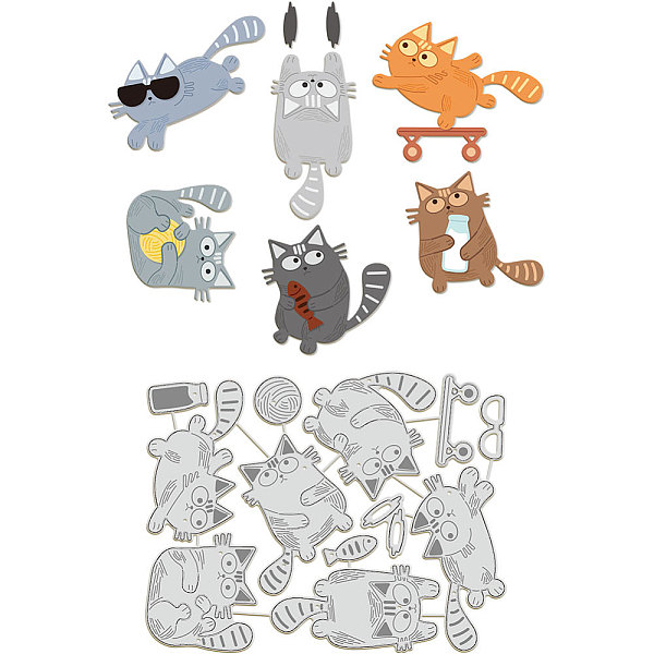 

PandaHall Carbon Steel Cutting Dies Stencils, for DIY Scrapbooking, Photo Album, Decorative Embossing Paper Card, Stainless Steel Color, Cat...
