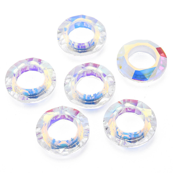 

PandaHall Electroplated Glass Linking Rings, Crystal Cosmic Ring, Prism Ring, Faceted, Round Ring, Clear AB, 20x5.5mm, Inner Diameter: 11mm..., White