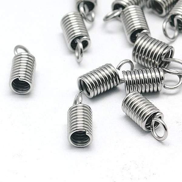 

PandaHall 304 Stainless Steel Terminators, Cord Coil, Stainless Steel Color, 10x4mm 304 Stainless Steel