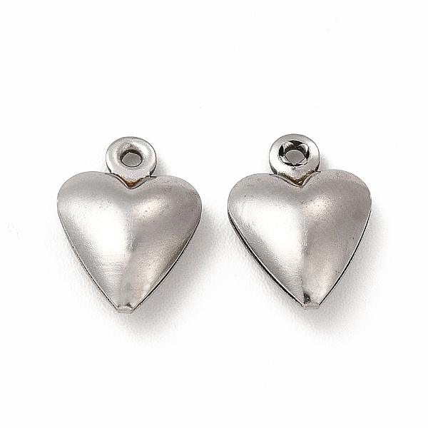 

PandaHall 304 Stainless Steel Charms, Puffed Heart Charm, Stainless Steel Color, 12x8.5x4mm, Hole: 1mm 304 Stainless Steel Heart