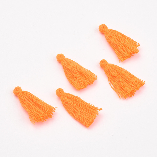 

PandaHall Handmade Cotton Tassel Decorations, Pendant Decorations, Dark Orange, 29~35mm Cotton Orange