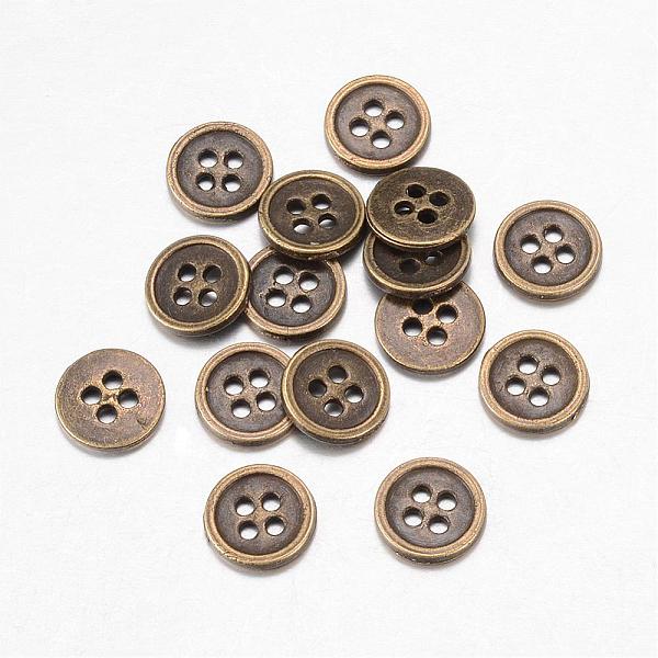 

PandaHall Alloy Buttons, 4-Hole, Flat Round, Tibetan Style, Antique Bronze, 11.5x1.5mm, Hole: 1mm Alloy Flat Round