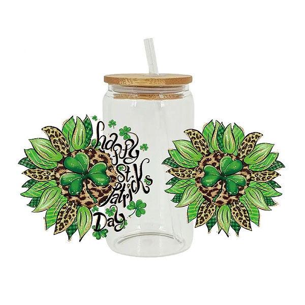 

PandaHall Saint Patrick's Day Theme PET Clear Film Green Shamrock Rub on Transfer Stickers for Glass Cups, Waterproof Cup Wrap Transfer...