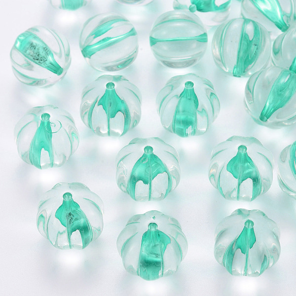 

PandaHall Transparent Acrylic Beads, Pumpkin, Turquoise, 17.5x16mm, Hole: 1.8mm, about 183pcs/500g Acrylic Pumpkin Green